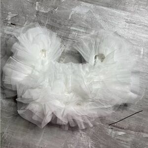 Free people intimately crop ruffle shirt lace layer chiffon size s white frill